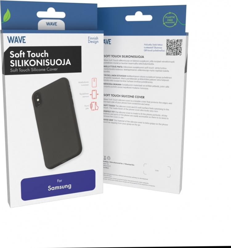 Wave Soft Touch silikonebeskytter, Samsung Galaxy A55 5G, Sort