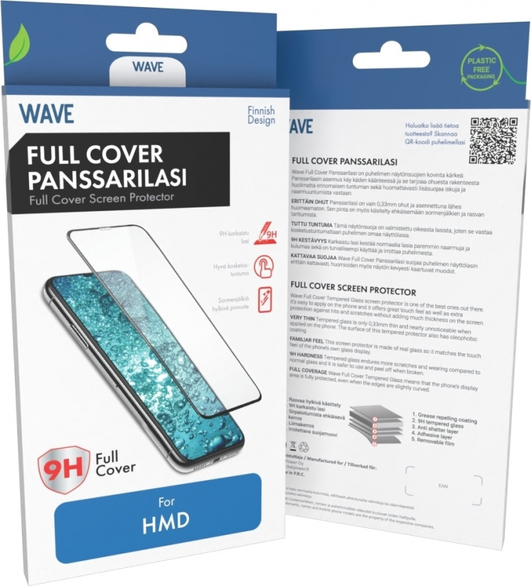 Wave Full Cover 3D panserglas, HMD Pulse Pro, sort ramme Wave Full Cover 3D panserglas, HMD Pulse Pro, sort ramme
