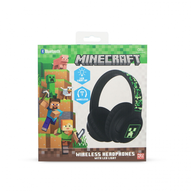 MINECRAFT Høretelefon Over-Ear Lyddeling Trådløs LED Minecraft