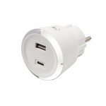 CAPiDi Sikkerhedstimer USB A+C 1-4 3,4A Hvid CAPiDi Sikkerhedstimer USB A+C 1-4 3,4A Hvid