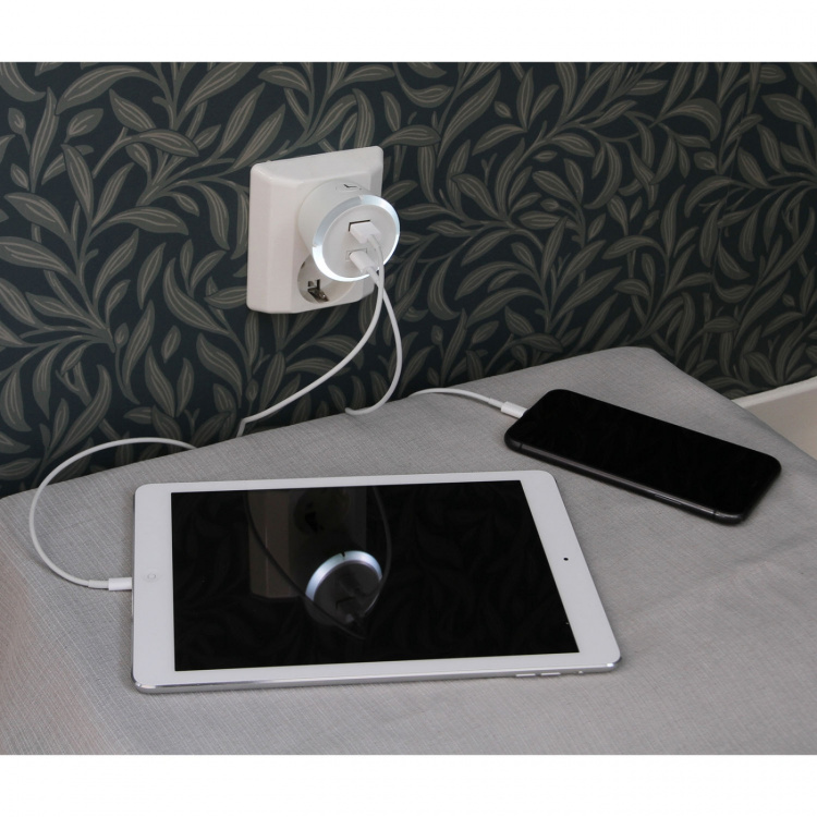 CAPiDi Sikkerhedstimer USB A+C 1-4 3,4A Hvid CAPiDi Sikkerhedstimer USB A+C 1-4 3,4A Hvid