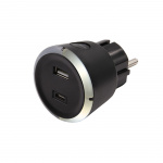 CAPiDi Sikkerhedstimer USB A+C 1-4 3,4A Sort CAPiDi Sikkerhedstimer USB A+C 1-4 3,4A Sort