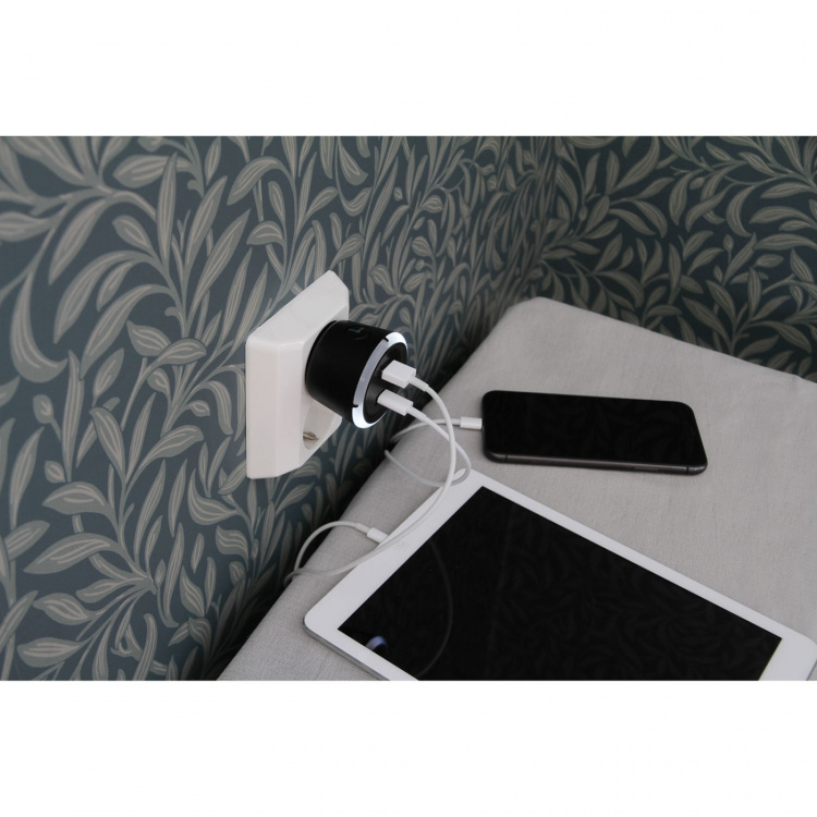 CAPiDi Sikkerhedstimer USB A+C 1-4 3,4A Sort CAPiDi Sikkerhedstimer USB A+C 1-4 3,4A Sort