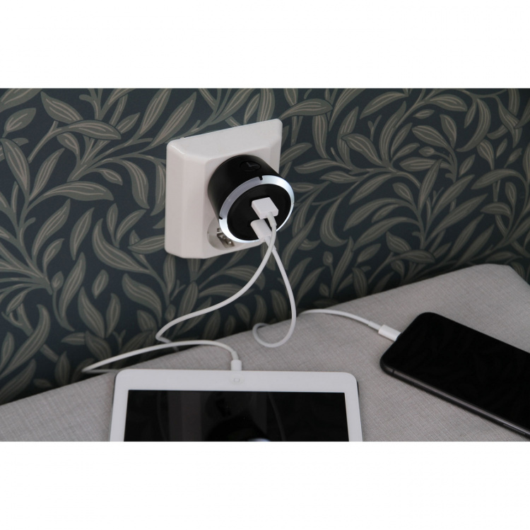 CAPiDi Sikkerhedstimer USB A+C 1-4 3,4A Sort CAPiDi Sikkerhedstimer USB A+C 1-4 3,4A Sort