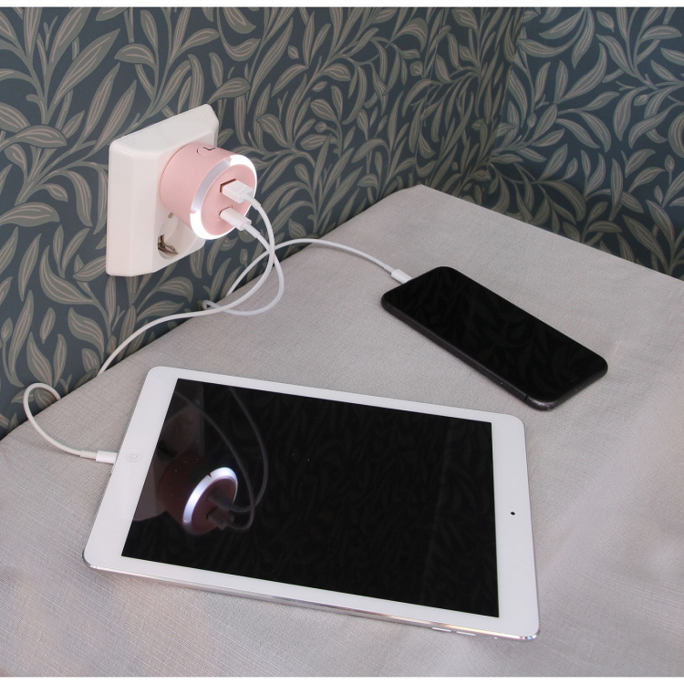 CAPiDi Sikkerhedstimer USB A+C 1-4 3,4A Lyserød CAPiDi Sikkerhedstimer USB A+C 1-4 3,4A Lyserød