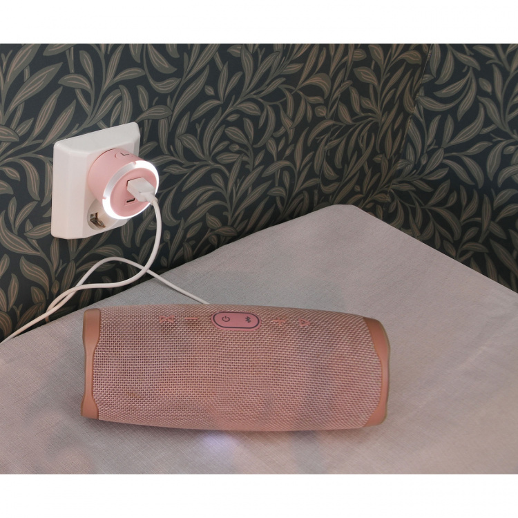 CAPiDi Sikkerhedstimer USB A+C 1-4 3,4A Lyserød CAPiDi Sikkerhedstimer USB A+C 1-4 3,4A Lyserød