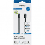 Hama Kabel USB C-C USB 3.2 Sort 0,75m Hama Kabel USB C-C USB 3.2 Sort 0,75m