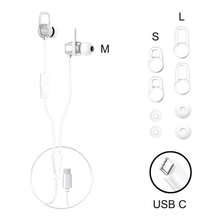 MIXX Høretelefon Soundport USB-C In-Ear Kablede Hvid