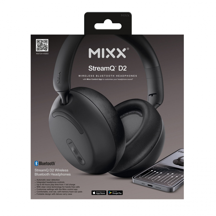 MIXX Høretelefoner StreamQ D2 Over-Ear Trådløs Sort