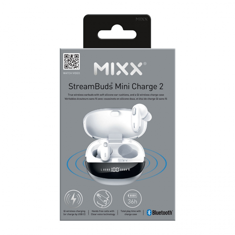 MIXX Høretelefoner Mini Charge 2 In-Ear Tws Qi Trådløs Hvid