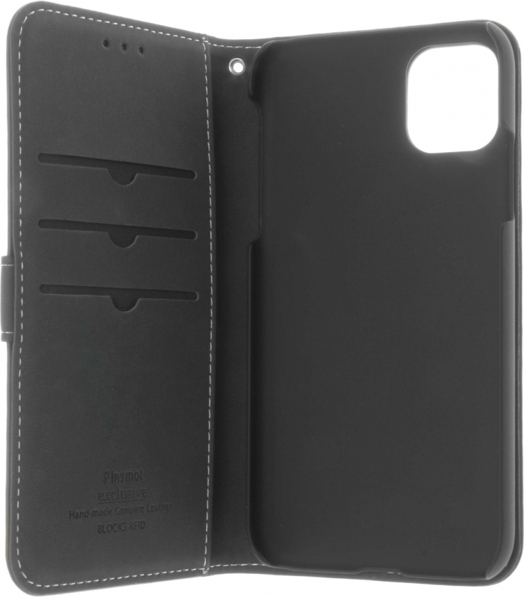 Insmat Exclusive Flip Case Pungetui, iPhone 11, sort