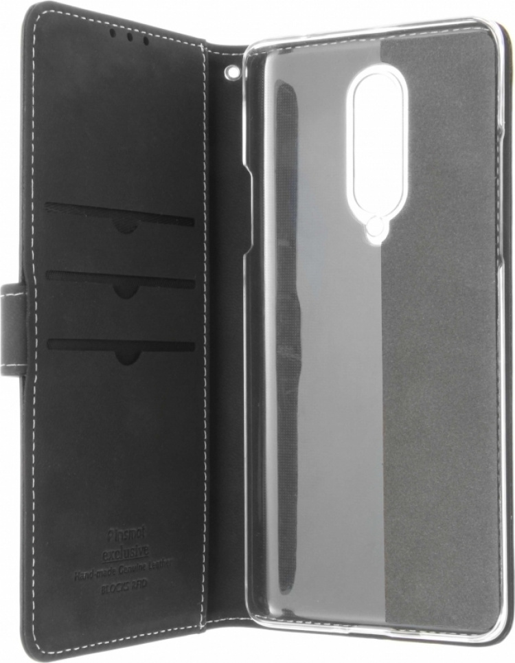 Insmat Eksklusivt Flip Case pungetui, Oneplus 8, sort