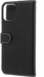 Insmat Exclusive Flip Case pungetui, iPhone 12 / 12 Pro, sort