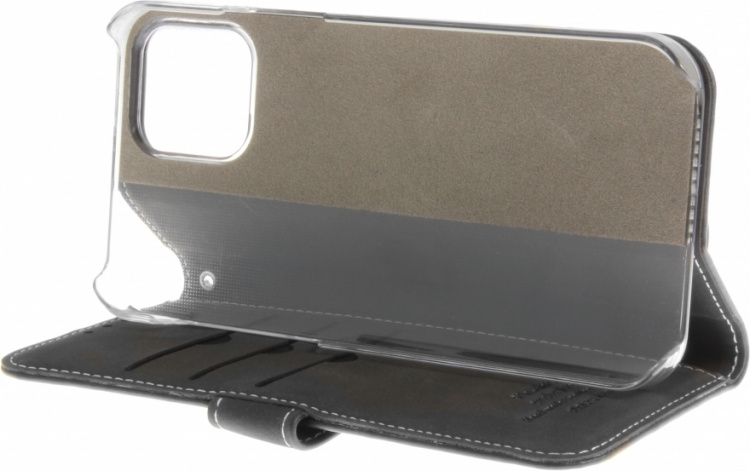 Insmat Exclusive Flip Case pungetui, iPhone 12 / 12 Pro, sort