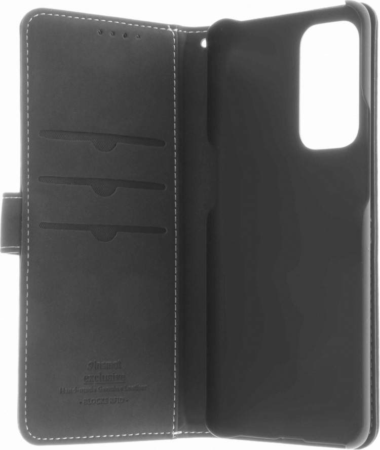 Insmat Eksklusivt Flip Case pungetui, Oneplus 9, sort