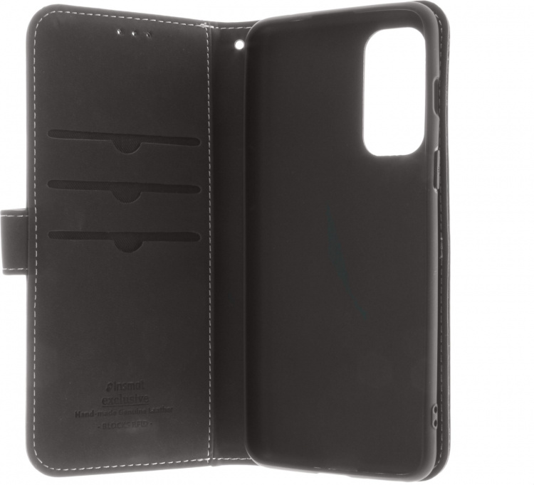Insmat Eksklusivt Flip Case-pungetui, OnePlus Nord 2 5G, sort