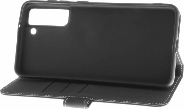 Insmat Eksklusivt Flip Case pungetui, Samsung Galaxy S21 FE 5G, sort