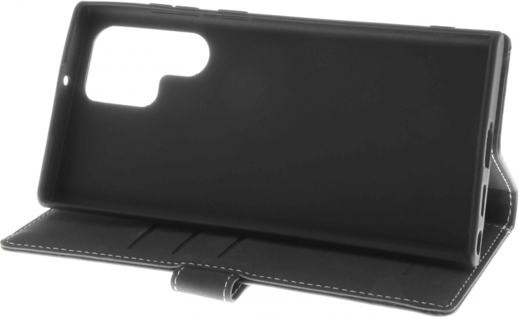 Insmat Exclusive Flip Case pungetui, Samsung Galaxy S22 Ultra 5G, sort