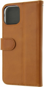 Insmat Exclusive Flip Case pungetui, iPhone 14 Pro, brun
