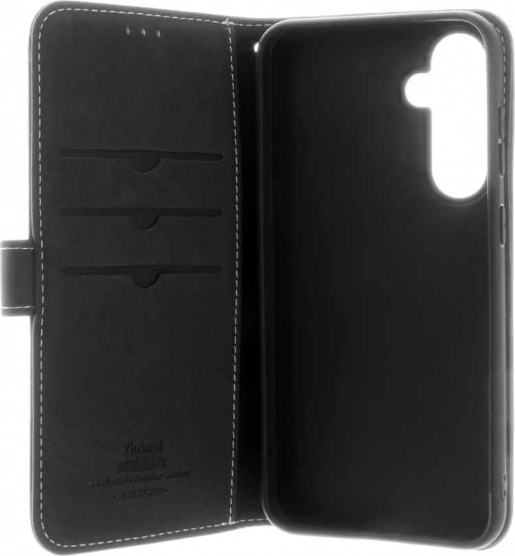 Insmat Eksklusivt Flip Case pungetui, Samsung Galaxy S23 FE, sort