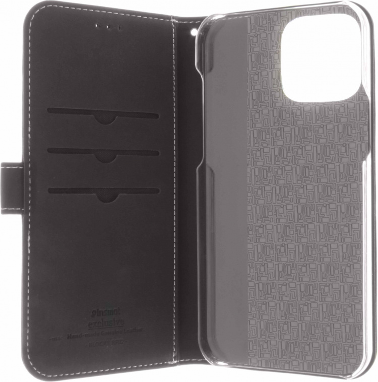 Insmat Exclusive Flip Case pungetui, iPhone 13 Pro Max, sort