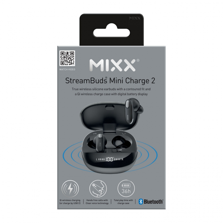 MIXX Høretelefoner Mini Charge 2 In-Ear Tws Qi Sort MIXX Høretelefoner Mini Charge 2 In-Ear Tws Qi Sort