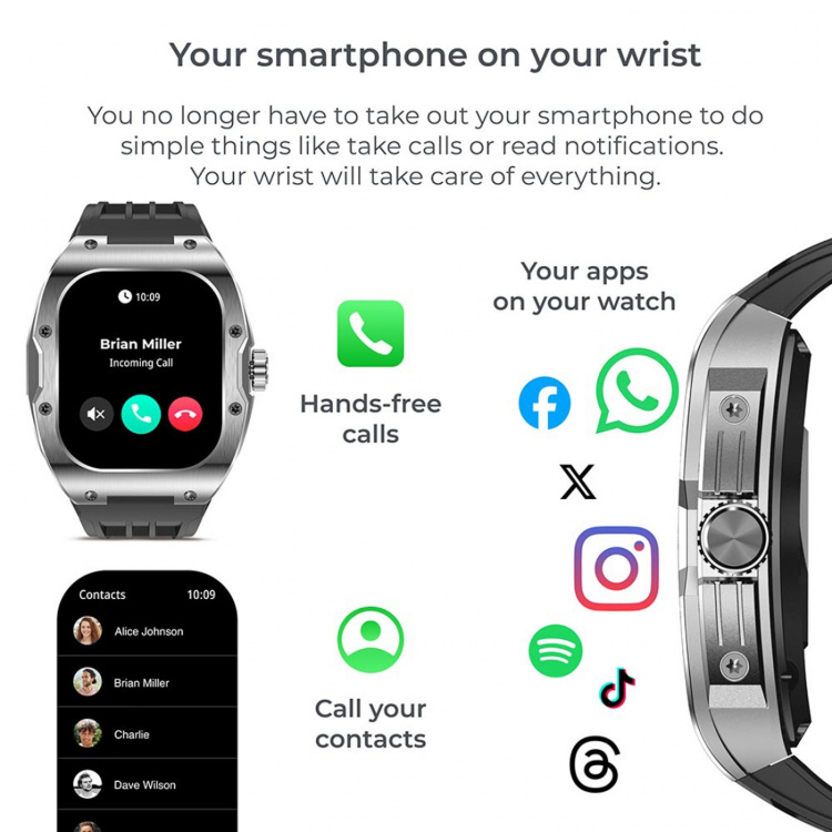 KSIX Smartklocka Hero AMOLED - Svart