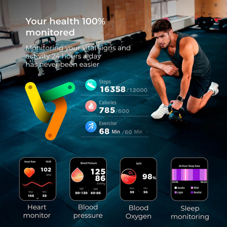 KSIX Smartklocka Hero AMOLED - Svart