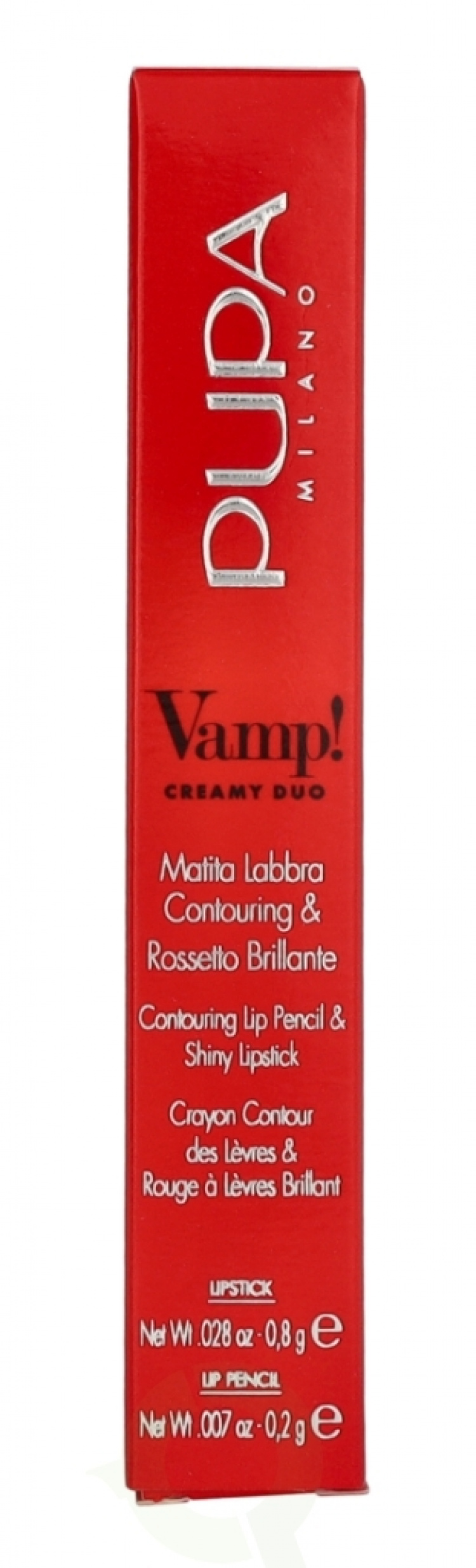 Pupa Milano Pupa Vamp! Creamy Duo Lip Pencil 1 g #010 True Red / Lipstick 0,8g / Pencil 0,2g