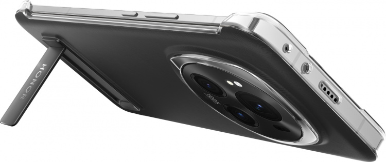 Honor Magic6 Pro beskyttelsesetui med stativ, sort