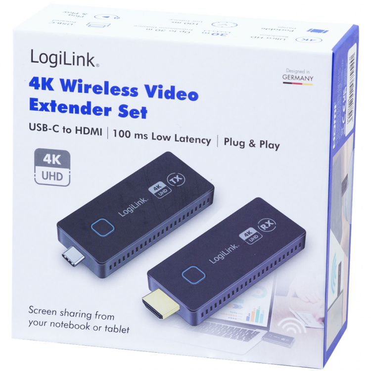 LogiLink Trådlös HDMI-överföring USB-C till HDMI-kit 1till1 4K@60Hz