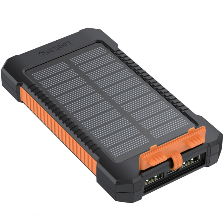 LogiLink PowerBank 6.000 mAh 10W Solcell Svart/Orange