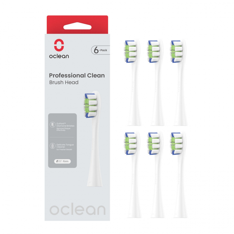 Oclean Børstehoved Professional Clean 6-Pak Hvid