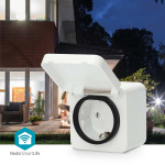 Nedis SmartLife Smart Plug | IP44 | Effektmåler | 3680 W | EU stik | -25 - 55 °C | Android™ / IOS | Grå / Hvid | 1 stk