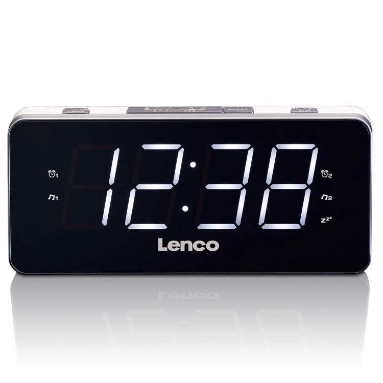Lenco PLL FM Alarm Clock Radio stor og tydelig 1,8