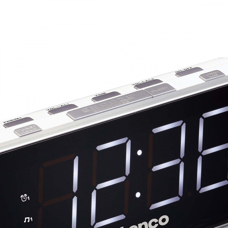 Lenco PLL FM Alarm Clock Radio stor og tydelig 1,8