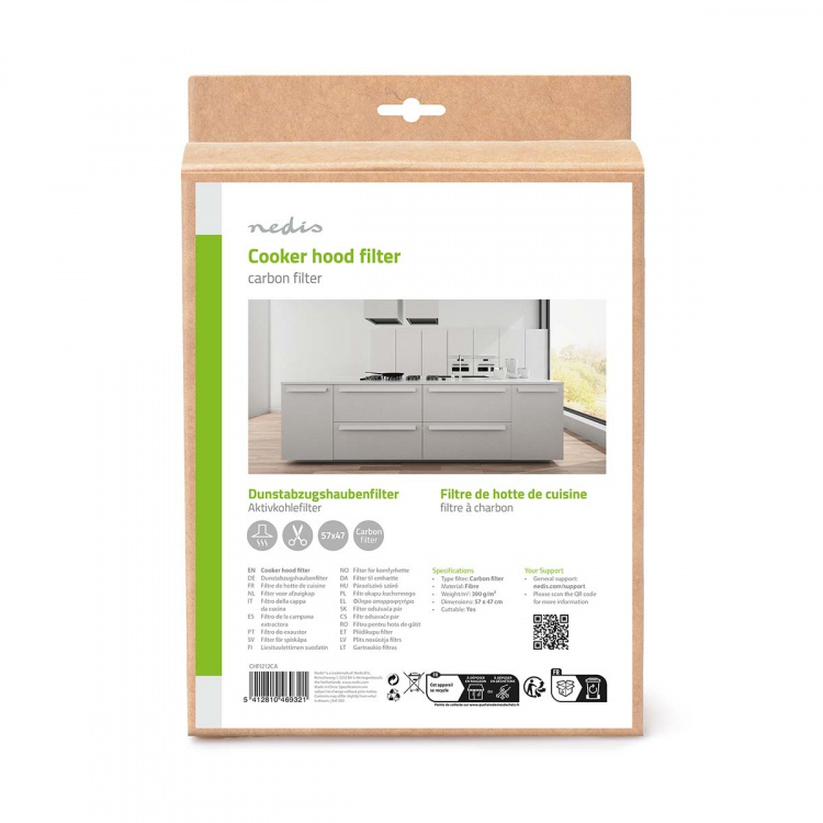Nedis Emhætte kulfilter | Kompatibel med: Universal | Skærbar