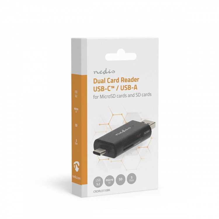 Nedis Kortlæser | microSD (TF) / microSDHC (TF) / microSDXC (TF) / SD / SDHC / SDXC | USB 3.2 Gen1