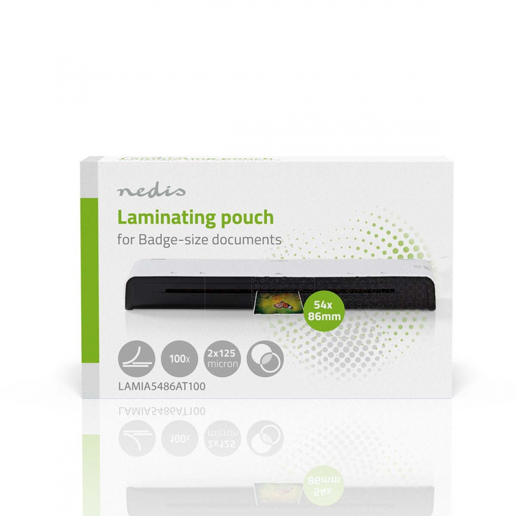 Nedis Lamminerings Film | 54x86mm | Tykkelse: 125 µm | Pakket pr: 100 stk. | PET | Gennemsigtig