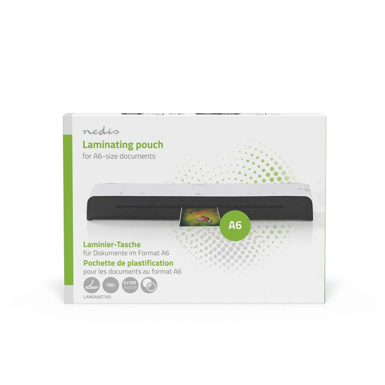 Nedis Lamminerings Film | A6 | Tykkelse: 100 µm | Pakket pr: 100 stk. | PET | Gennemsigtig