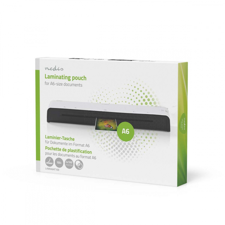 Nedis Lamminerings Film | A6 | Tykkelse: 100 µm | Pakket pr: 100 stk. | PET | Gennemsigtig