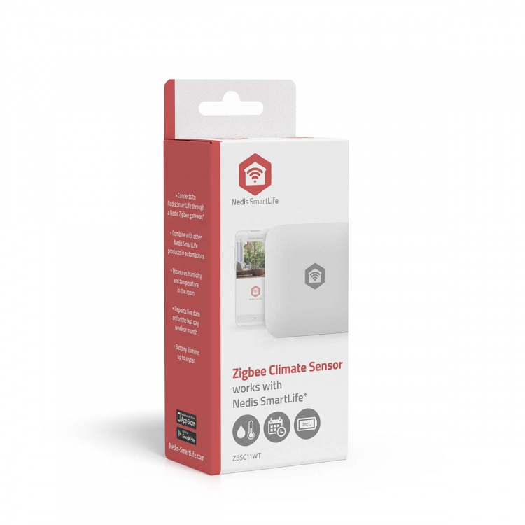 Nedis SmartLife Klimasensor | Zigbee 3.0 | Batteri | Android™ / IOS | Hvid
