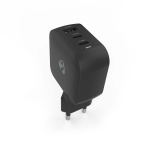 Nedis Vægoplader | 70 W | GaN | PD3.0 | Hurtigopladningsfunktion | 1.5 / 2.25 A / 2.5 / 3.0 / 3.5 A | Antal output: 3 | USB-A / 2x USB-C™ | Automatisk Valgt Spænding | Sort