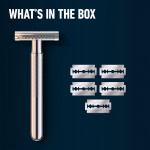 King C. Gillette Dubbeleggad Säkerhetshyvel + 5st rakblad King C. Gillette Dubbeleggad Säkerhetshyvel + 5st rakblad