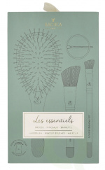Bachca Paris Les Essentiels Eucalyptus Hair & Face Set 5 piece 1x Wooden Hair Brush/1x Blush Brush/1x Contour shader Brush/1x Round Hair Clip/1x Cotton Pouch
