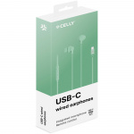 Celly Hörlurar In-Ear Kabel USB-C UP1600 Ljusgrön