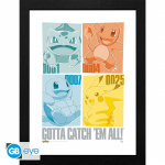 Abysse Indrammet print Pikachu & Kanto Starters - 30,5 x 40,6 cm