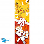 Abysse Pokémon-dørplakat - Pikachu og Scorbunny - 53x158 cm