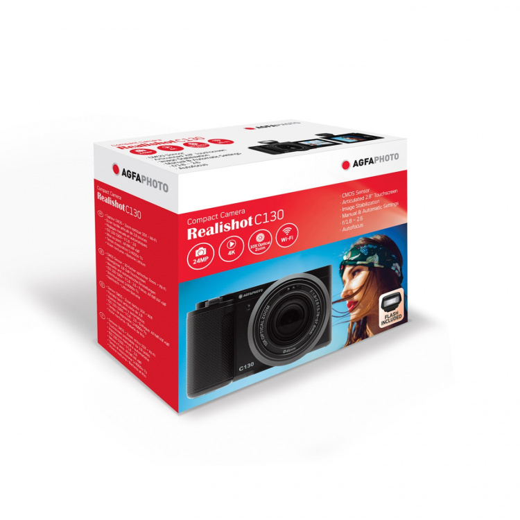 Agfa Digitalt Kamera Realishot C130 CMOS 10x 24MP Sort