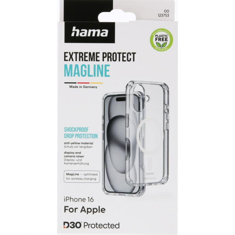 Hama Mobilcover Extreme Protect iPhone 16 MagCase Transparent Hama Mobilcover Extreme Protect iPhone 16 MagCase Transparent